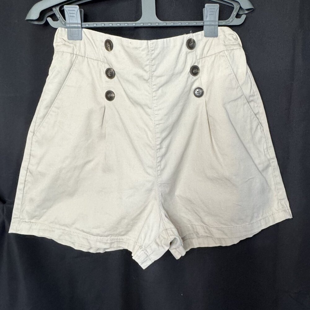 Ci Sono Twill Collection Khaki Chino Shorts Mid Rise Women's Size L